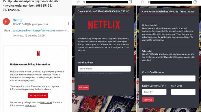 E-mail falso finge cancelamento de conta do Netflix para roubar